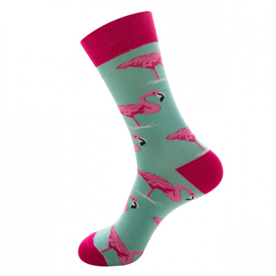 Linksmos kojinės flamingai